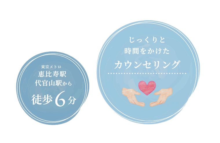 東京メトロ恵比寿駅・代官山駅から徒歩6分/じっくりと時間をかけたカウンセリング